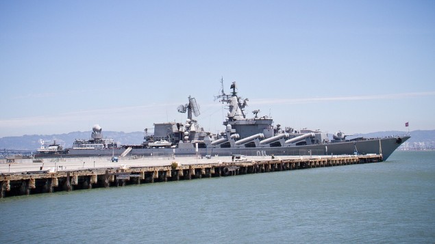 Illustrative photo of the Russian warship Varyag (photo credit: CC BY-randychiu, Flickr)